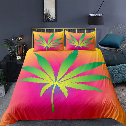 Trailer trash special, Queen size Marijuana themed bed set.