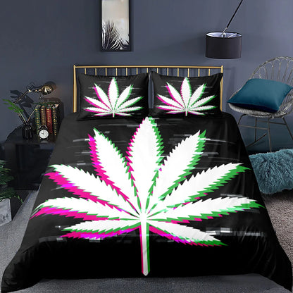 Trailer trash special, Queen size Marijuana themed bed set.