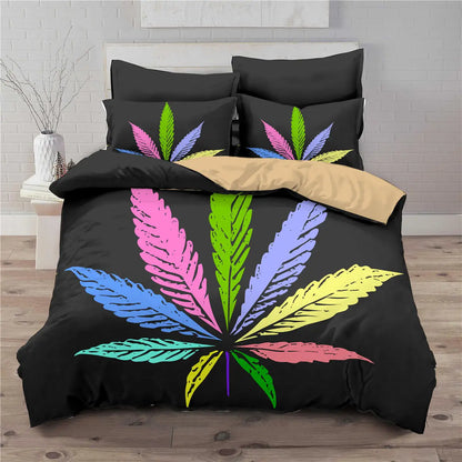 Trailer trash special, Queen size Marijuana themed bed set.